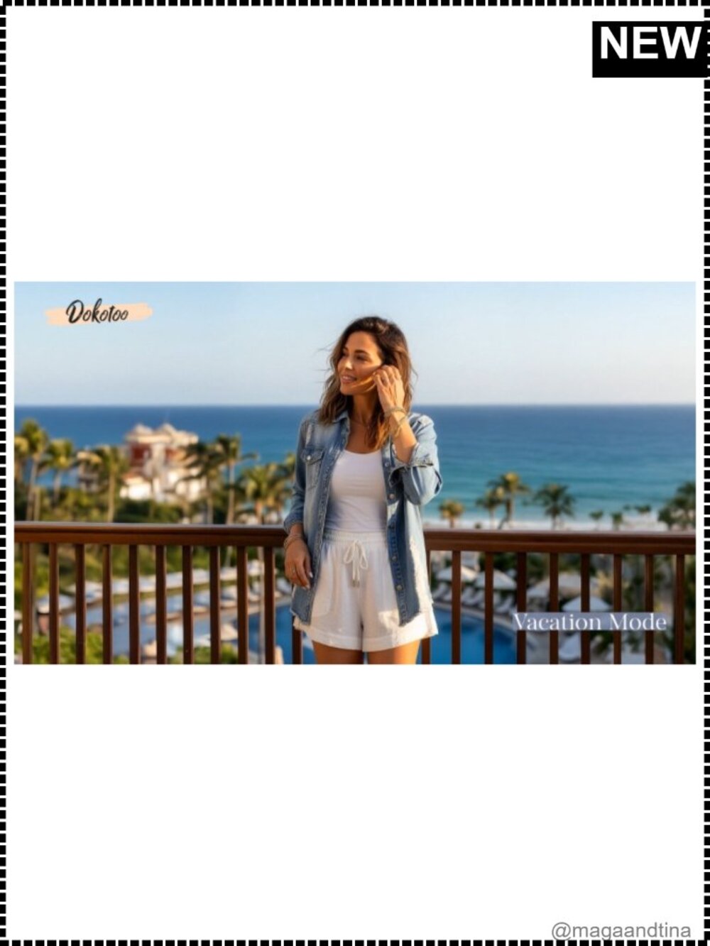 Oversized Button Down Distressed Denim Jean Jacket - Picture 5 of 6